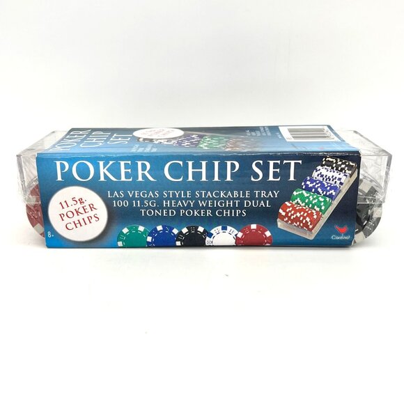 Poker Chip Set 11.5g Las Vegas Style Stackable Tray 100 Heavyweight Dual-Toned - Picture 9 of 15